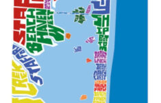 Long Beach Island, New Jersey Rainbow Type Map - Etsy regarding Map Of Beach Haven New Jersey