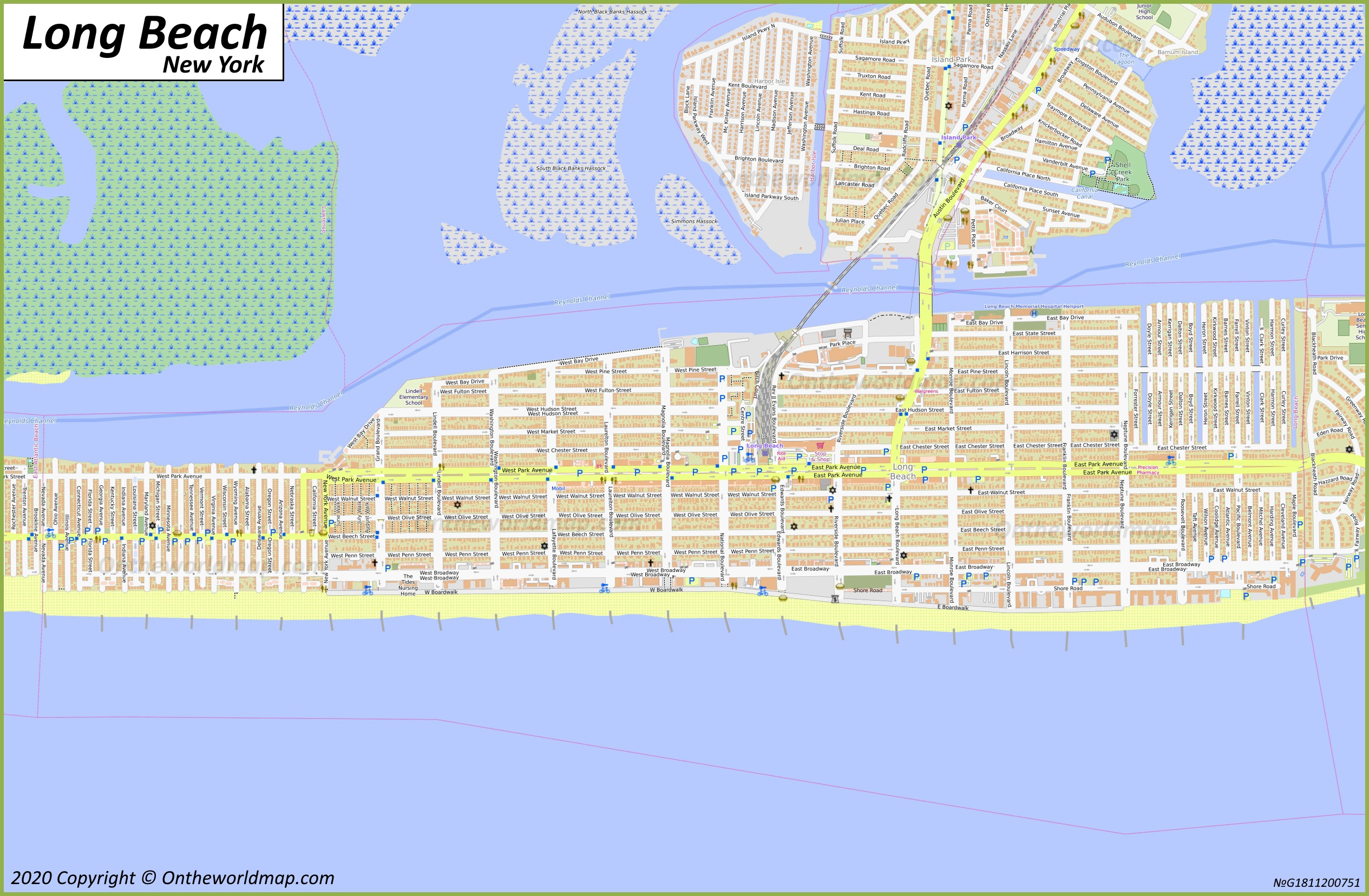 Long Beach Map | New York, U.s. | Discover Long Beach With for Long Beach New York Map