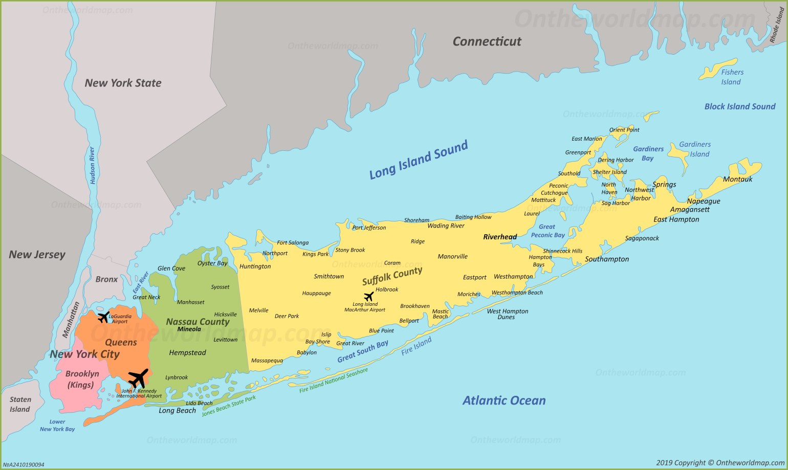 Long Island Map | New York, Usa | Map Of Long Island with Map Of Long Island Ny Beaches