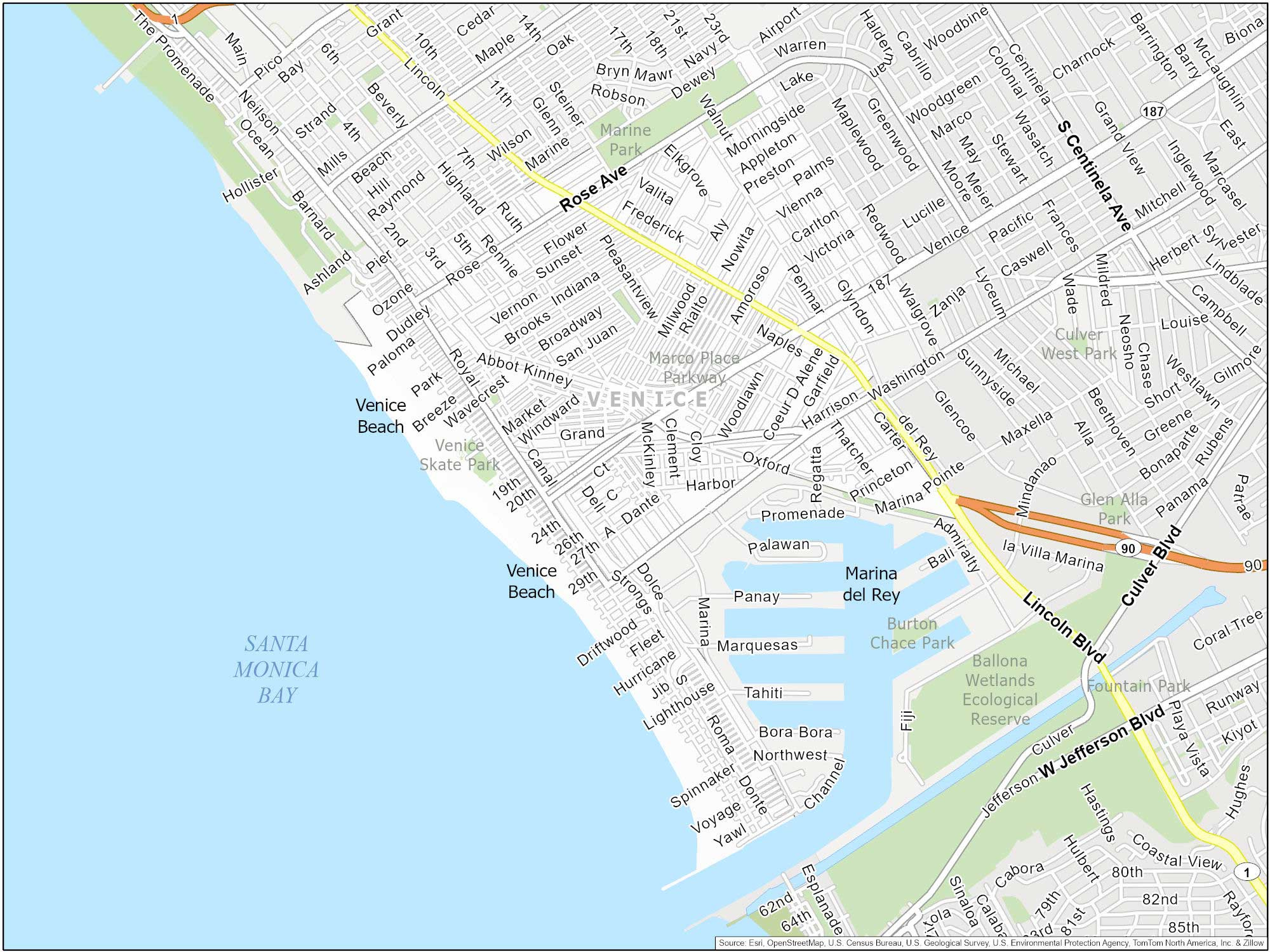 Los Angeles Neighborhood Map - Gis Geography inside Venice Beach Map Los Angeles