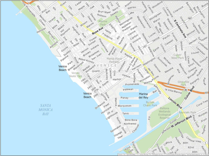 Venice Beach on a Map