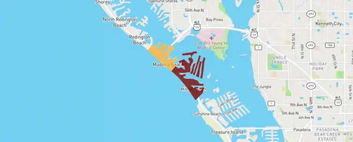 Madeira Beach Map of Florida