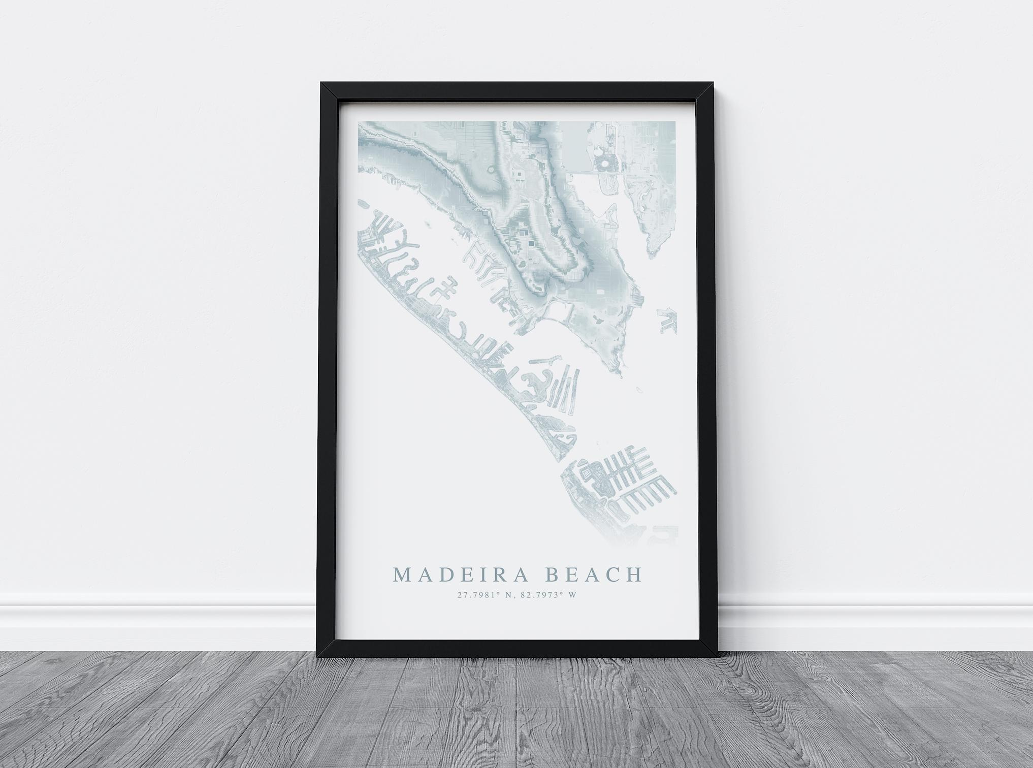 Madeira Beach Florida Map Print, Map Of Madeira Beach, Madiera with Map Of Florida Madeira Beach