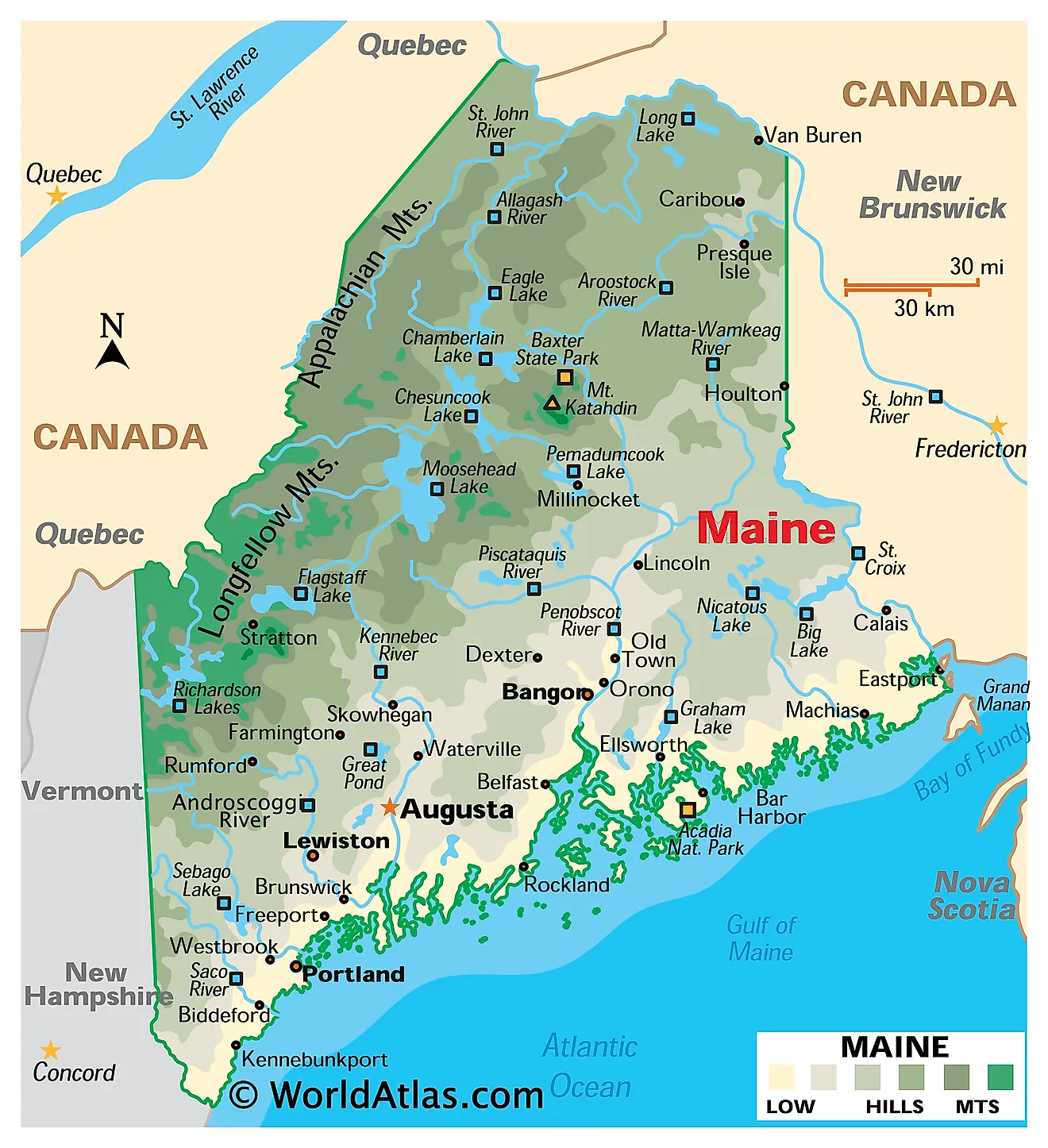 Maine Maps &amp;amp; Facts - World Atlas pertaining to Map Of Beaches In Maine