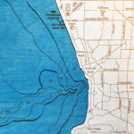 Manhattan Beach, Ca 3 D Nautical Wood Map, 16" X 20" For Map Of Manhattan Beach Ca