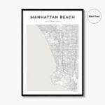 Manhattan Beach Map Poster, Manhattan Beach Map Print, Manhattan With Map Of Manhattan Beach California