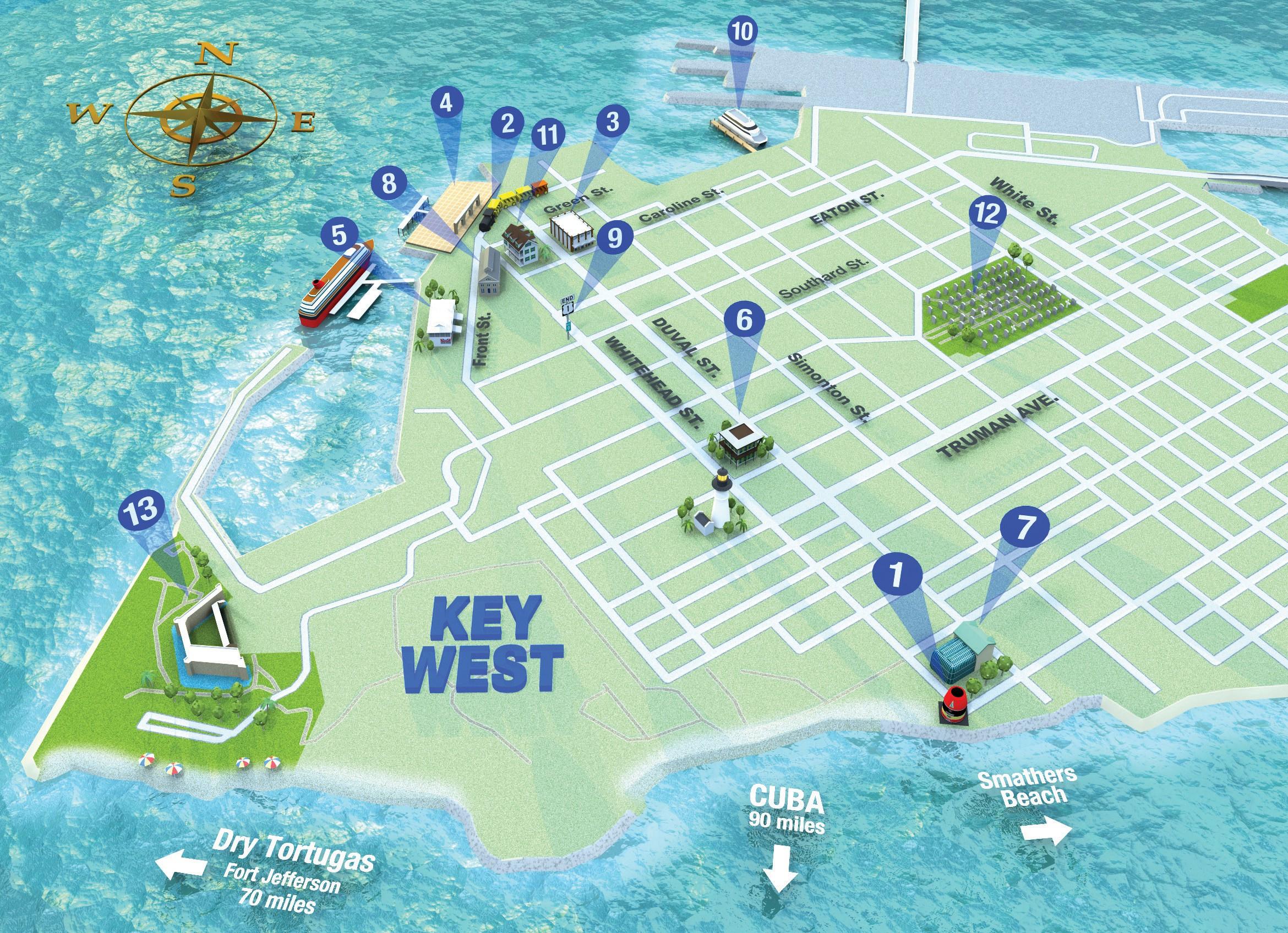 Map It Out Getting Around Key West - Key West Florida Weekly inside Map Of Beaches In Key West