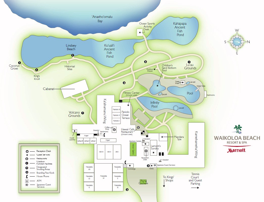 Map Layout Waikoloa Beach Marriott Resort &amp;amp; Spa pertaining to Waikiki Beach Marriott Resort &amp;amp;amp; Spa Map