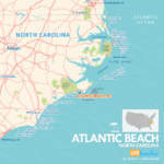 Map Of Atlantic Beach, North Carolina   Live Beaches With Regard To Map Of Atlantic Coast Beaches