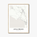Map Of Avila Beach Print, Avila Beach Map Gift, Avila Beach Poster In Map Of Avila Beach California