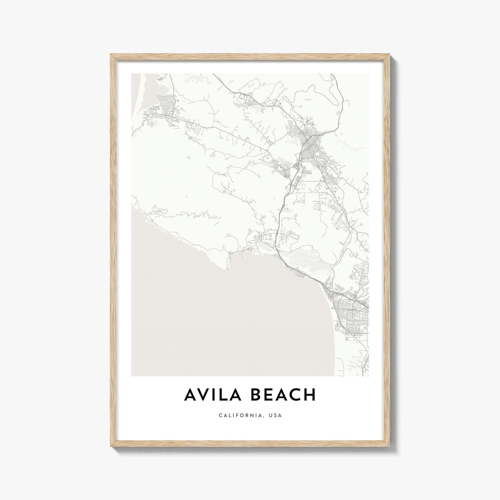 Map Of Avila Beach Print, Avila Beach Map Gift, Avila Beach Poster in Map of Avila Beach California