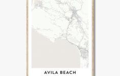 Map Of Avila Beach Print, Avila Beach Map Gift, Avila Beach Poster with Map of Avila Beach Ca