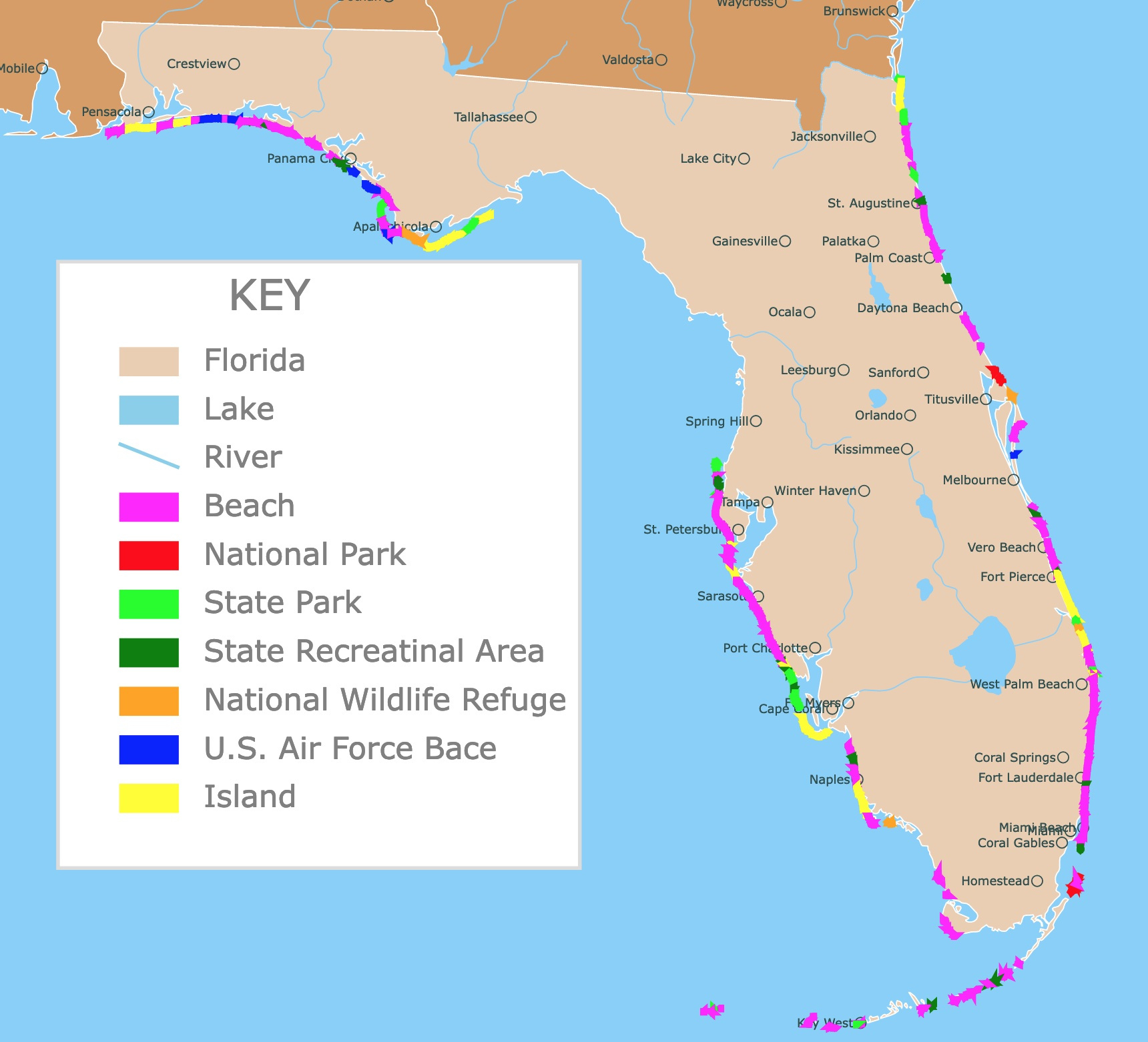 Map Of Beaches In Florida within Map Of Gulf Coast Beaches In Florida