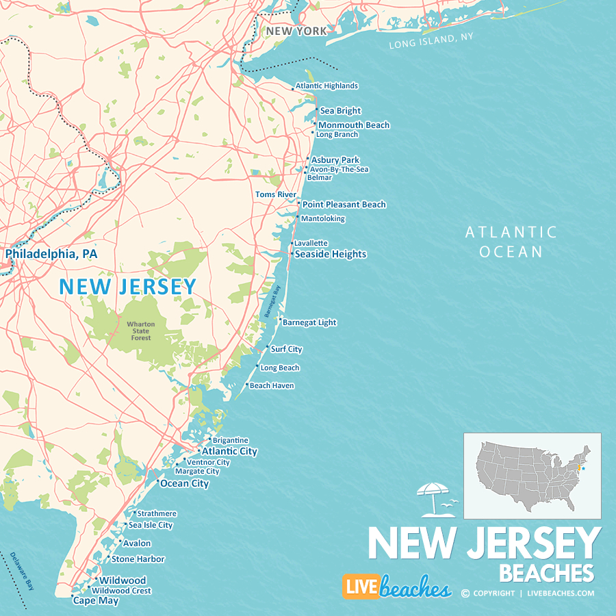 Map Of Beaches In New Jersey - Live Beaches regarding Jersey Shore Map Of Beaches