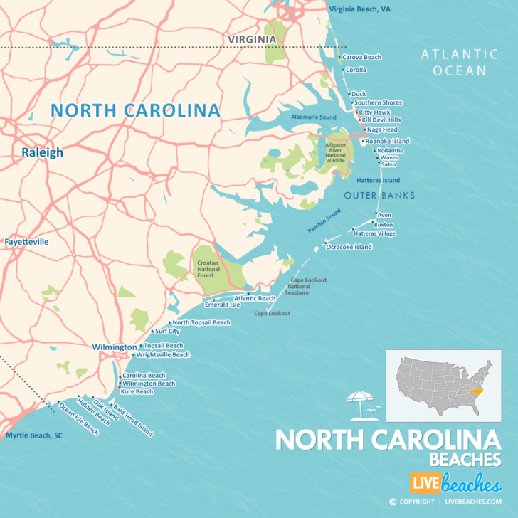 Us East Coast Beaches Map
