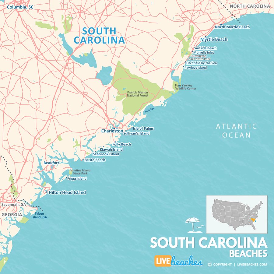 Map Of Beaches In South Carolina - Live Beaches with regard to Beaches Of South Carolina Map