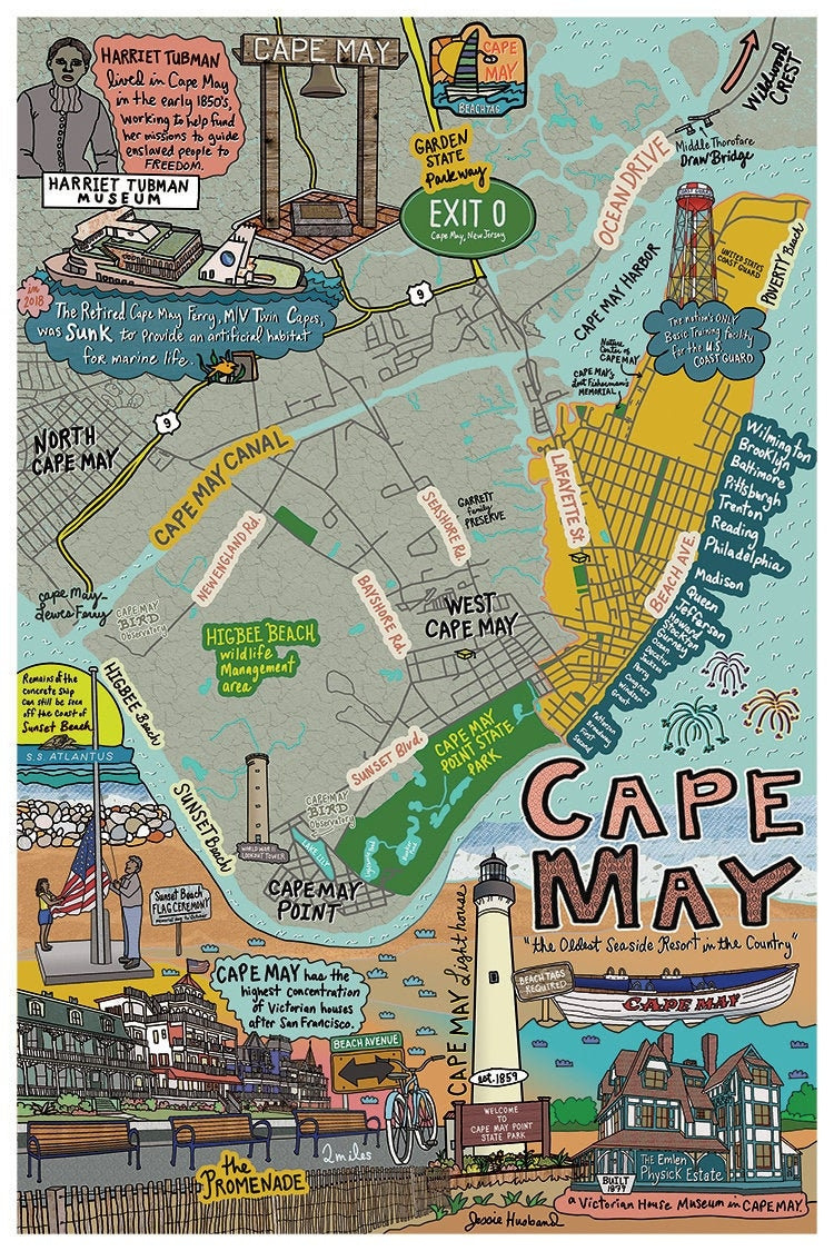 Map Of Cape May, New Jersey, Cape May, Beach Town, Nj Beaches with regard to Map of Cape May Beaches