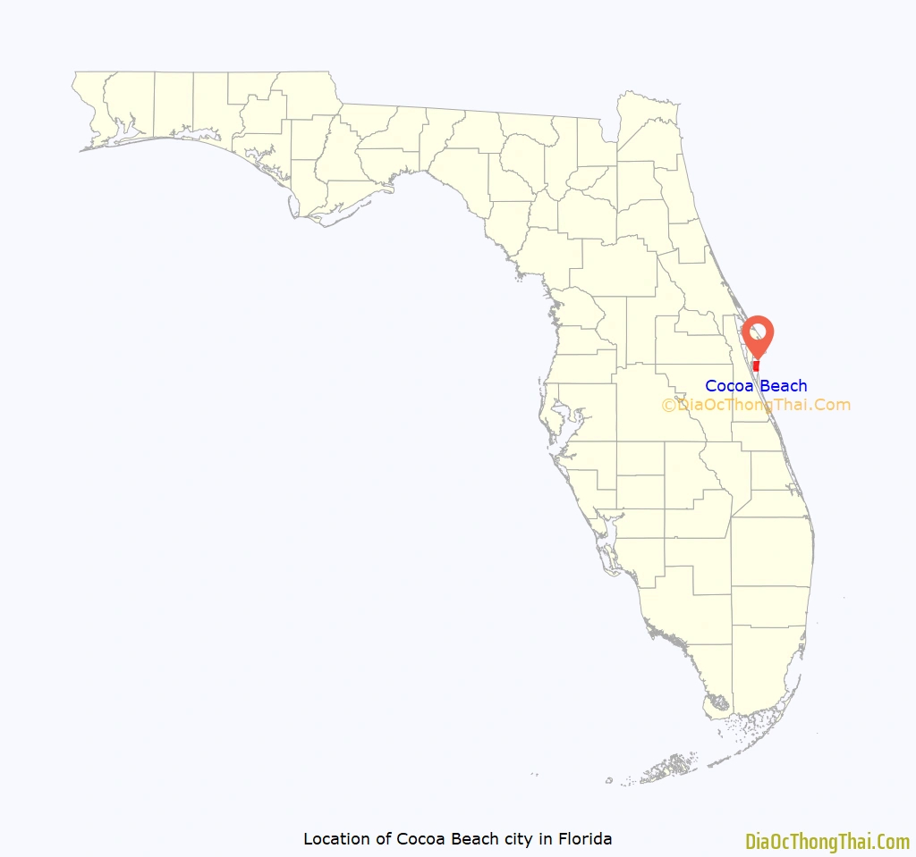 Map Of Cocoa Beach City - Thong Thai Real for Cocoa Beach Florida On The Map