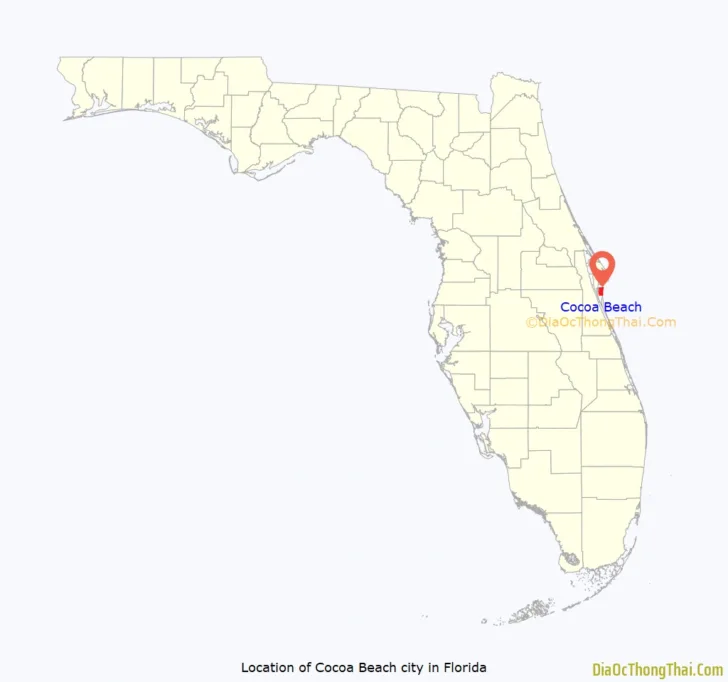 Map of Florida With Cocoa Beach