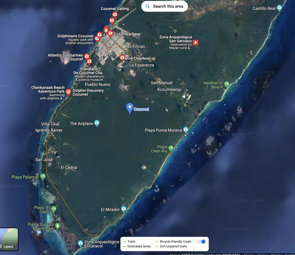 Map Of Cozumel - Cozumel Everyday intended for Map Of Cozumel Mexico Beaches