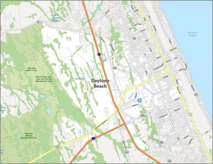 Map of Florida With Daytona Beach