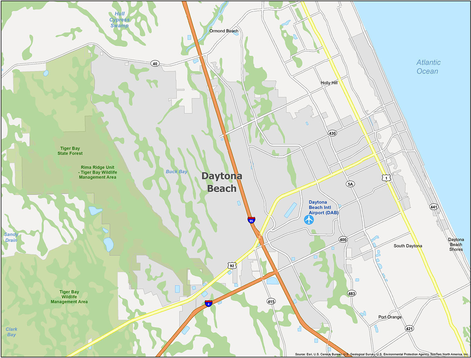 Map Of Daytona Beach, Florida - Gis Geography within Daytona Beach Florida On Map