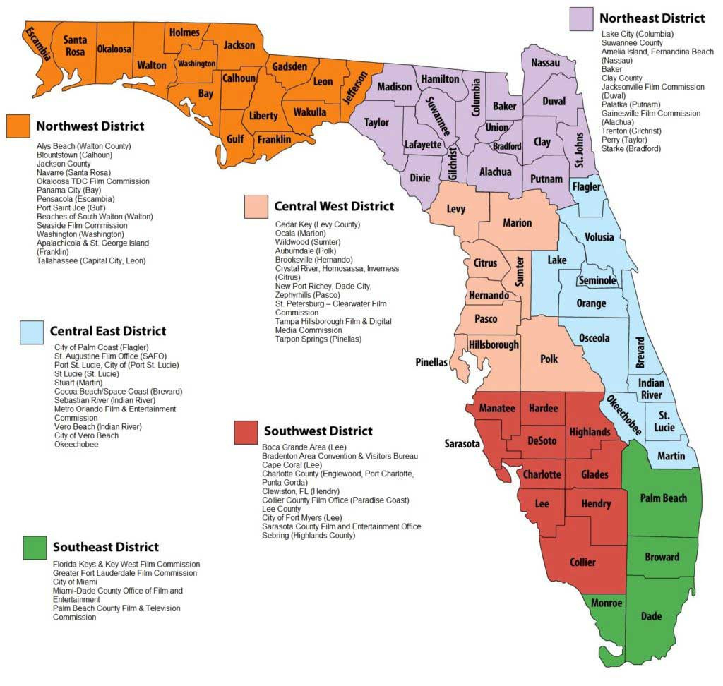 Map Of Florida Counties – Film In Florida pertaining to Map Of Florida East Coast Counties