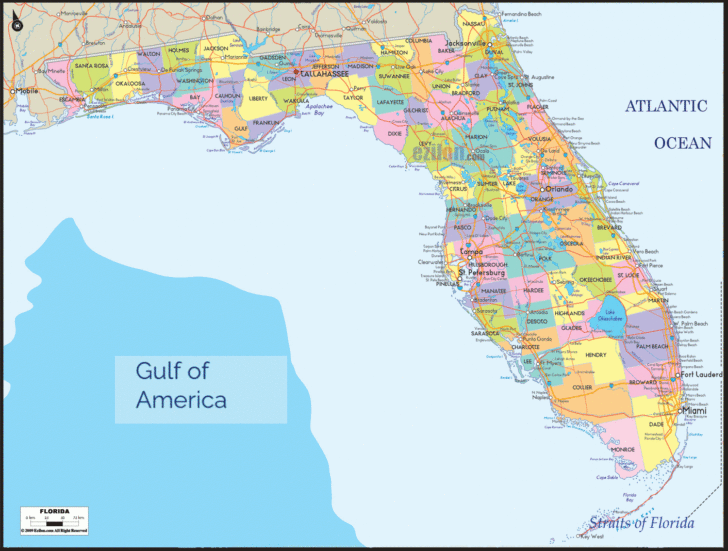 Detailed Map of East Coast Florida Detailed Map of East Coast Florida