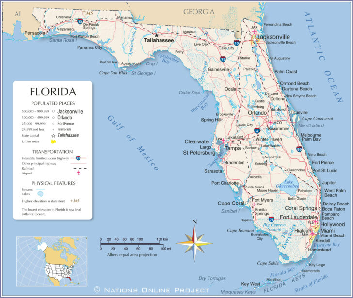 Map of Florida East Coast Cities Map of Florida East Coast Cities