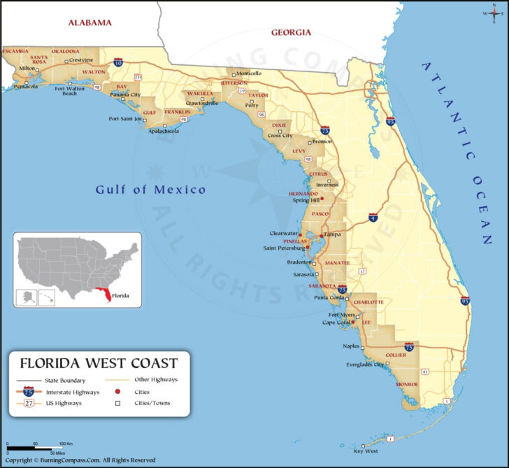 Map of Florida West Coast Barrier Islands