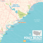 Map Of Folly Beach, South Carolina   Live Beaches With Folly Beach South Carolina Map