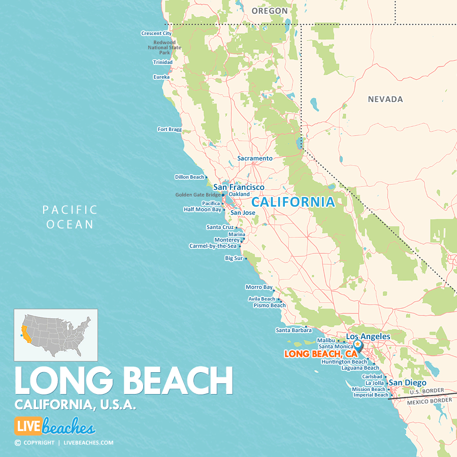 Map Of Long Beach, California - Live Beaches with Long Beach California on a Map