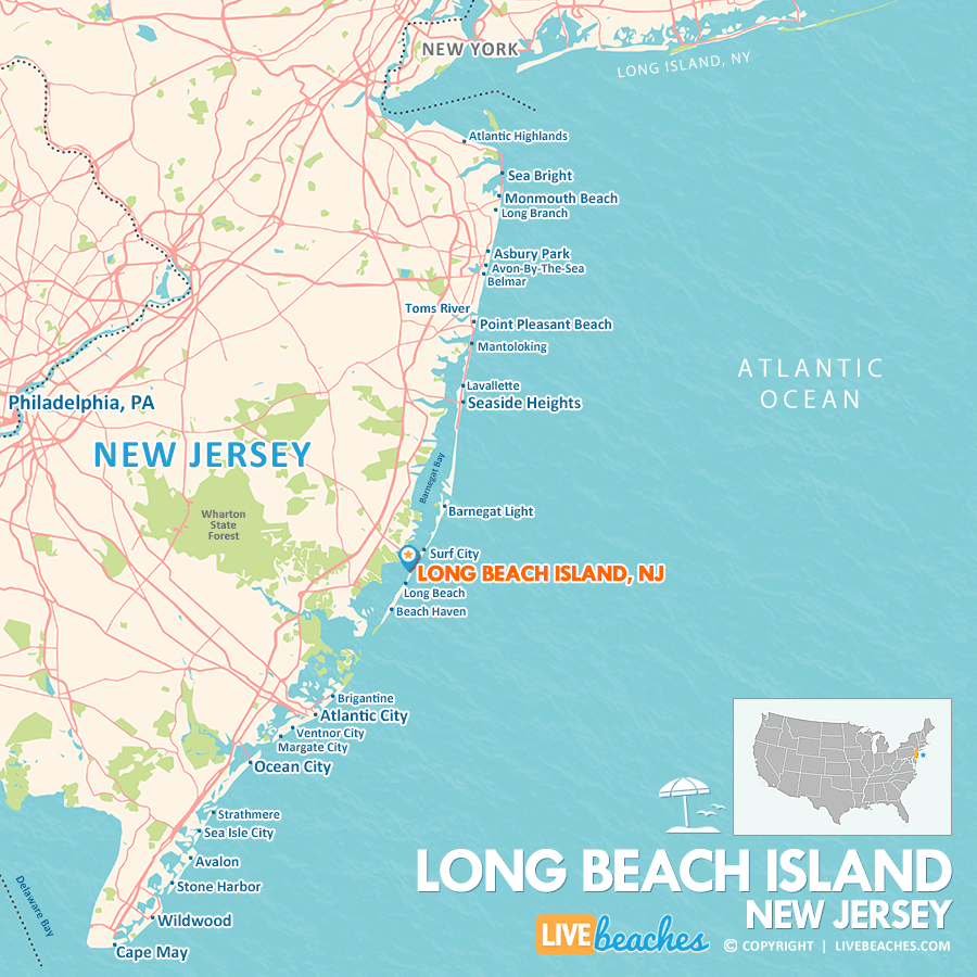 Map Of Long Beach Island, New Jersey - Live Beaches intended for Long Beach Island Map Of Towns