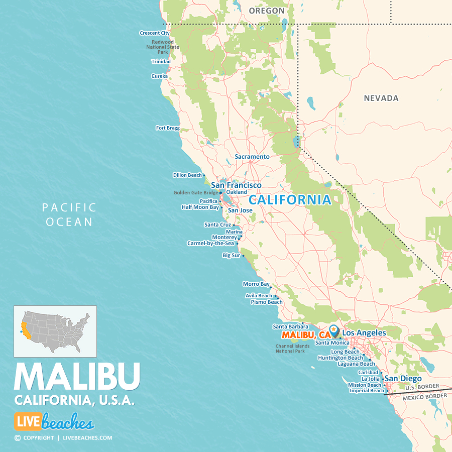 Map Of Malibu, California - Live Beaches regarding Map Of Malibu Beach California