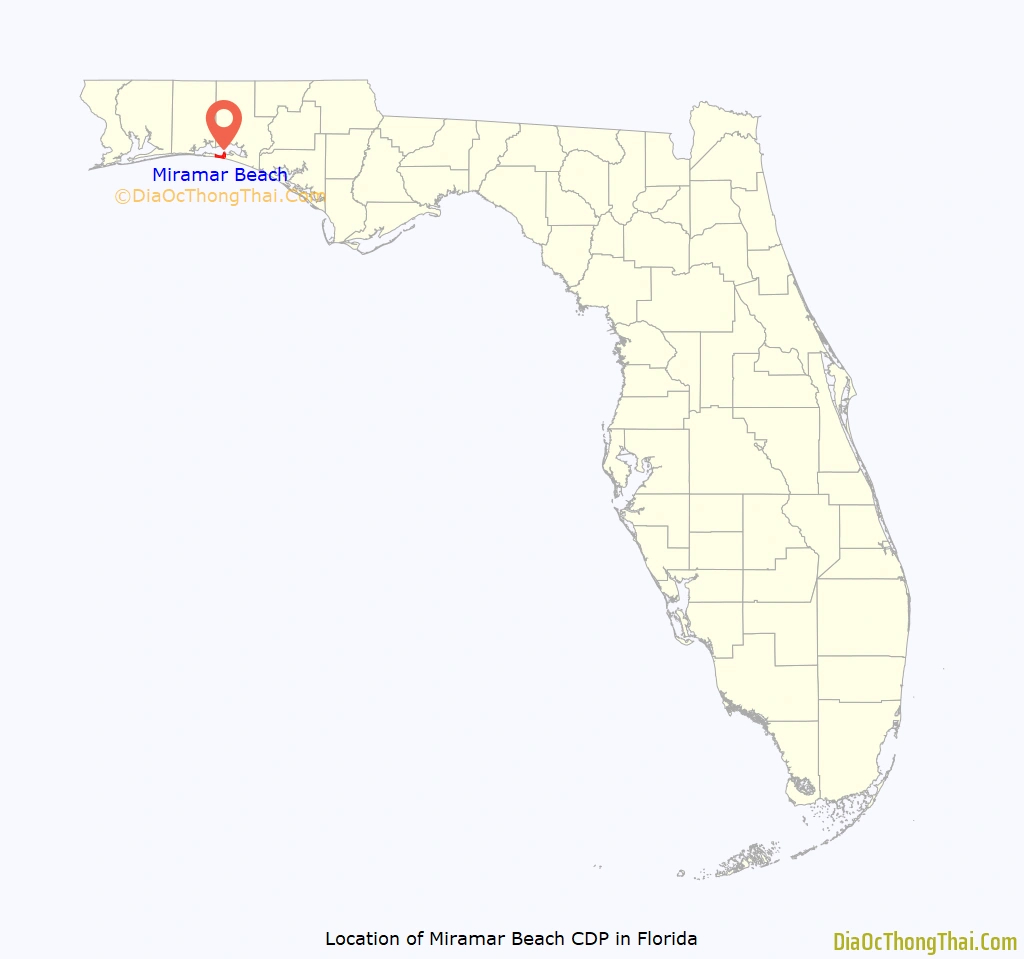 Map Of Miramar Beach Cdp - Thong Thai Real with Map Of Florida Miramar Beach