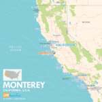 Map Of Monterey, California   Live Beaches Inside Pebble Beach On Map Of California