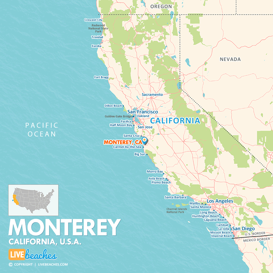 Map Of Monterey, California - Live Beaches inside Pebble Beach On Map Of California