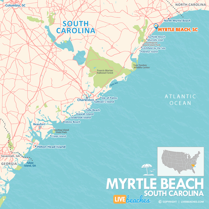 Map of Myrtle Beach Hotels Oceanfront
