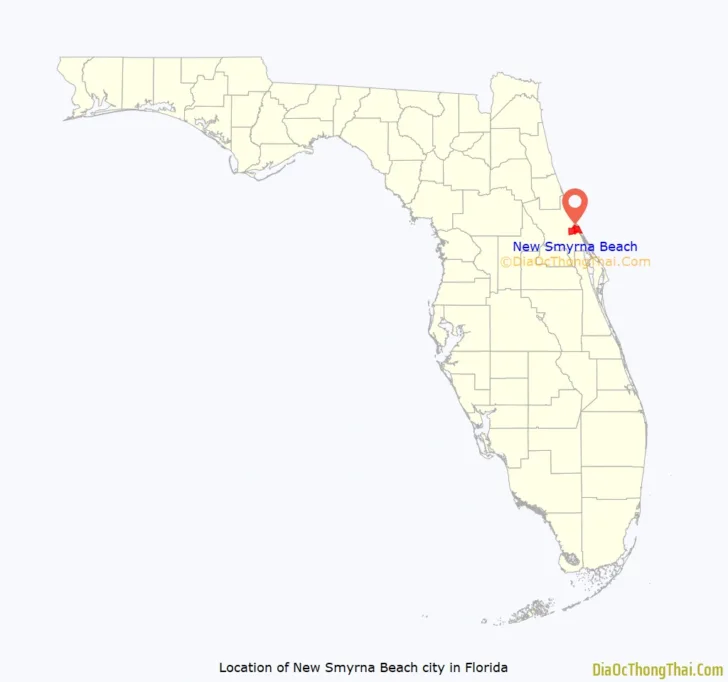 New Smyrna Beach on Florida Map