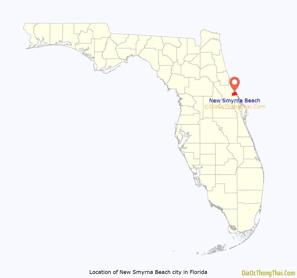Map Of New Smyrna Beach City - Thong Thai Real throughout New Smyrna Beach Google Maps
