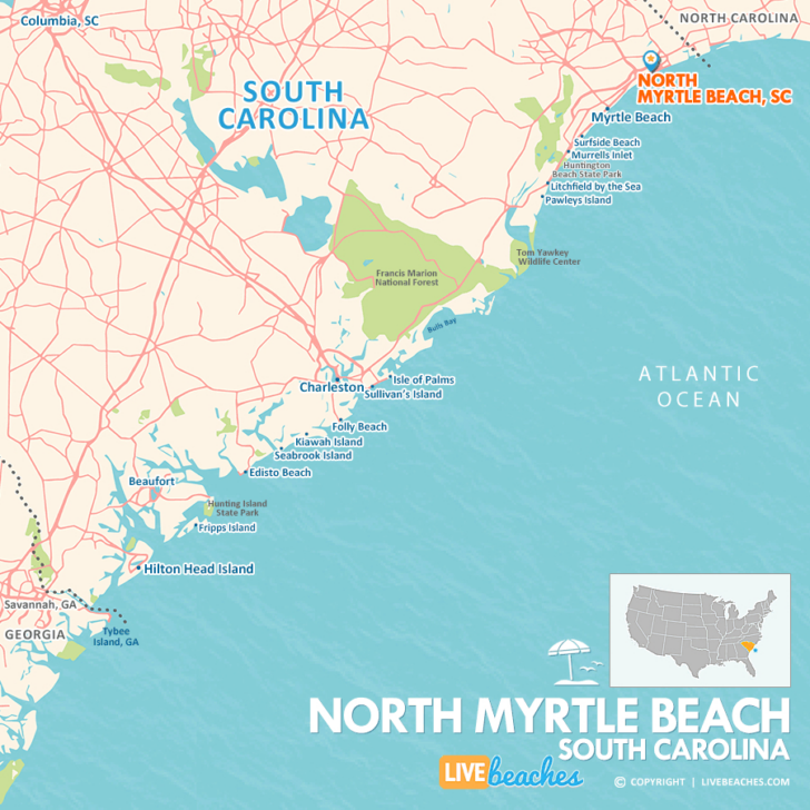 Map of North Myrtle Beach Hotels