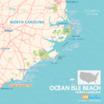 Map Of Ocean Isle Beach, North Carolina   Live Beaches Regarding Ocean Isle Beach North Carolina Map