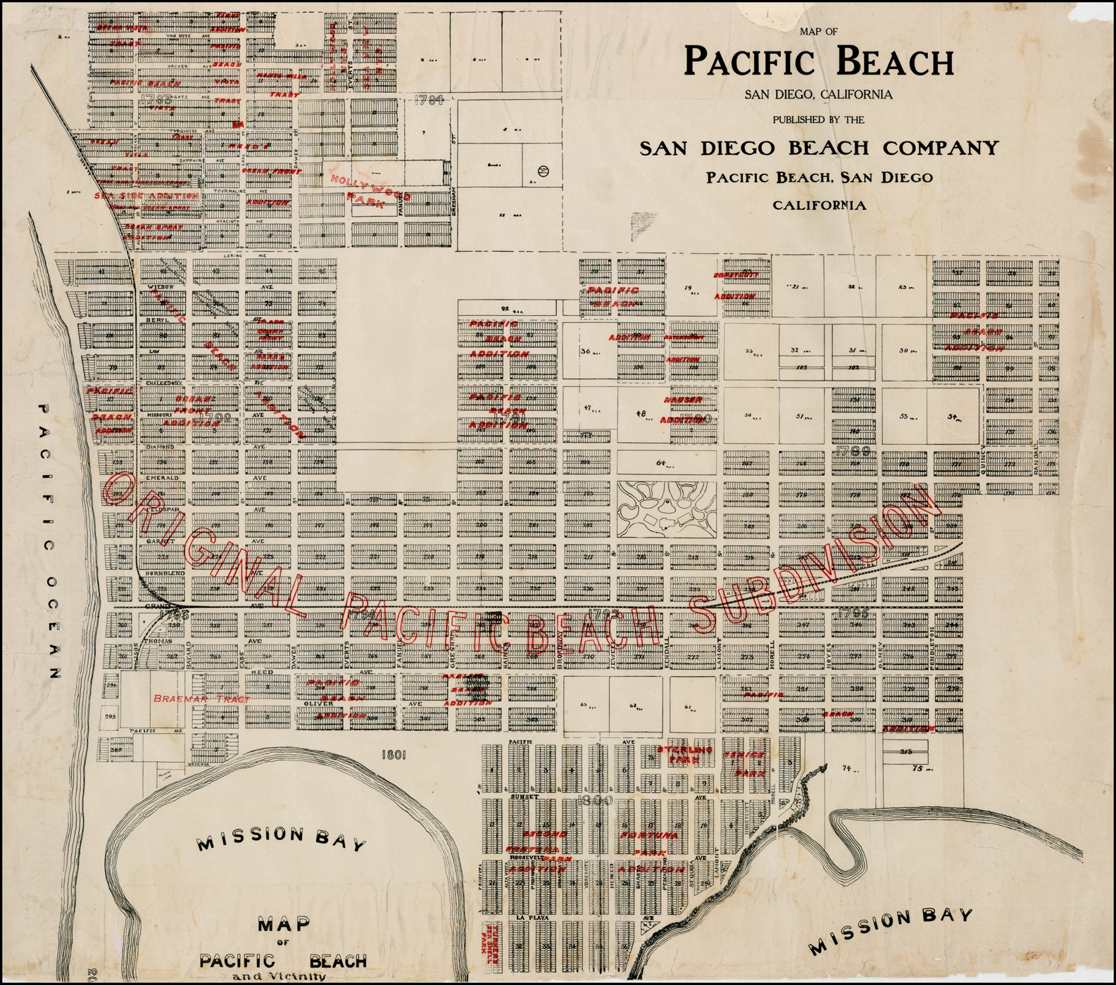 Map Of Pacific Beach San Diego, California Publishedthe San with Map of Pacific Beach San Diego