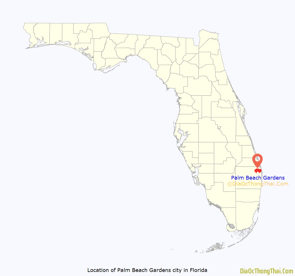 Map Of Palm Beach Gardens City - Thong Thai Real in Palm Beach Gardens On Florida Map