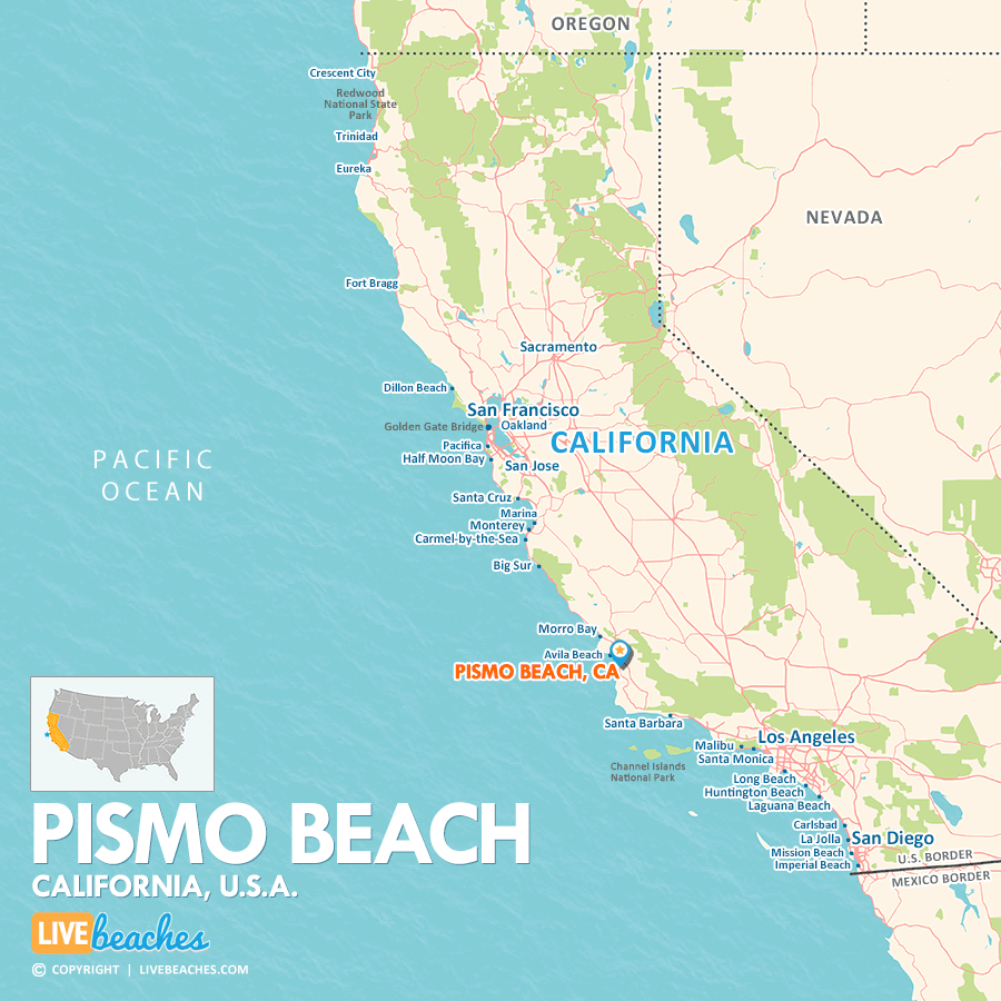 Map Of Pismo Beach, California - Live Beaches with regard to Pismo Beach on a Map