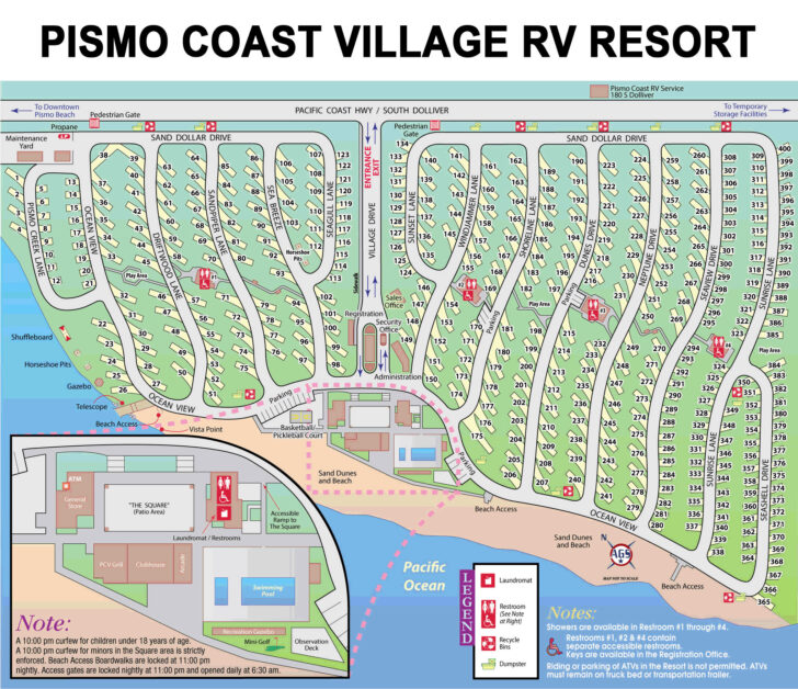 Map of Pismo Beach Hotels