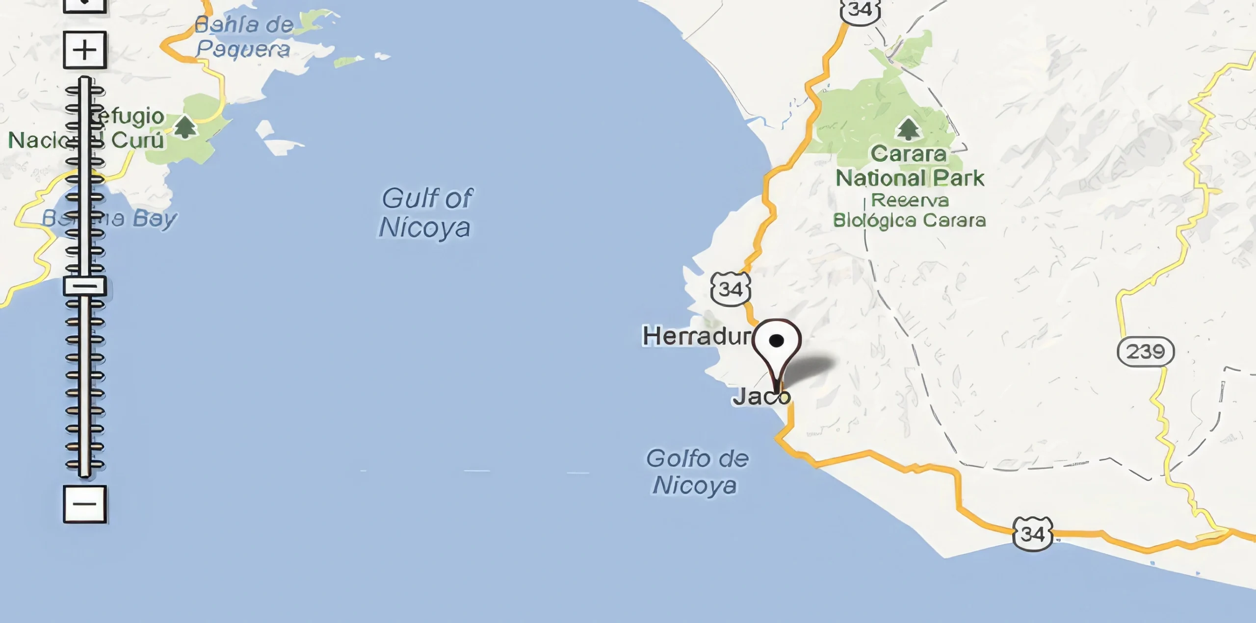 Map Of Playa Hermosa De Jaco, Costa Rica in Map of Costa Rica Jaco Beach