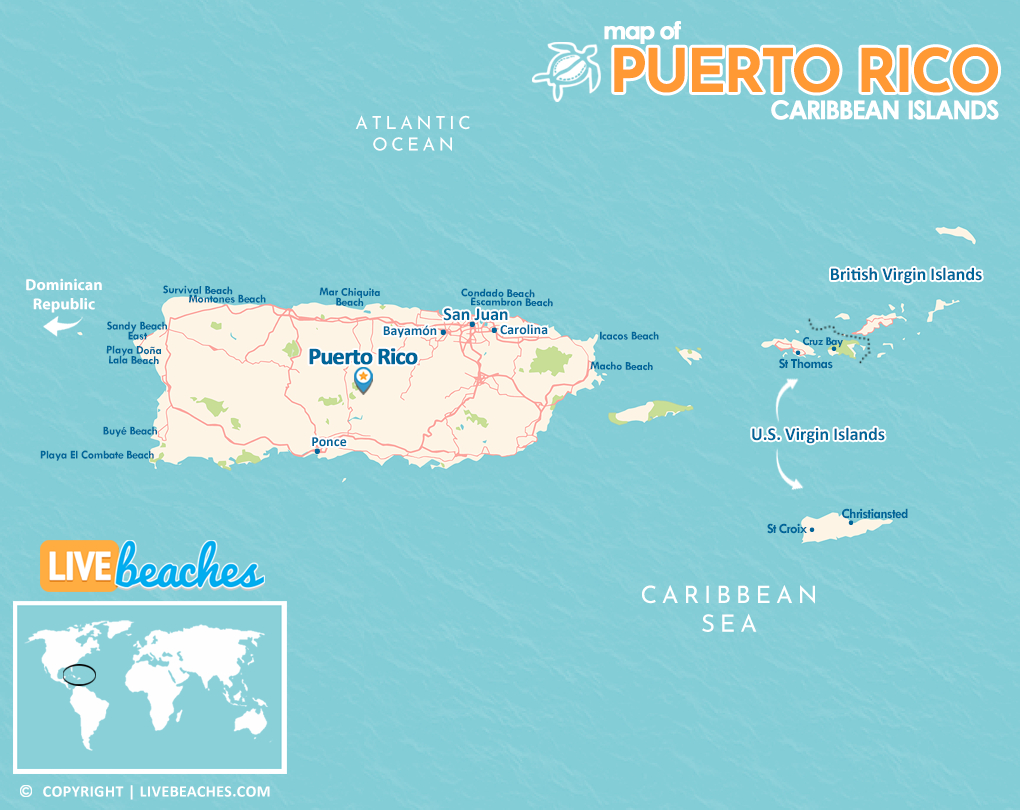 Map Of Puerto Rico - Live Beaches in Puerto Rico Map Of Beaches