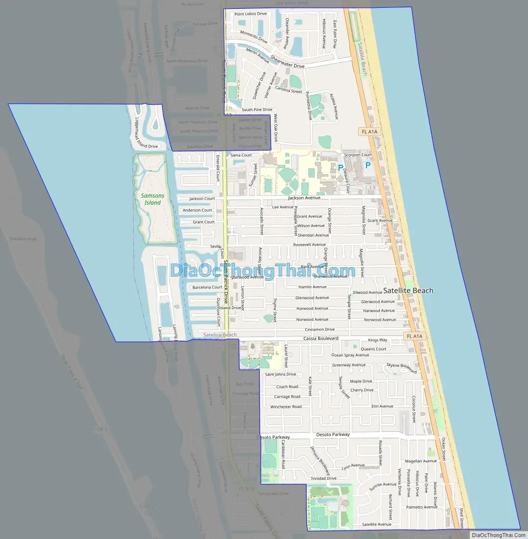 Map Of Satellite Beach City - Thong Thai Real in Map Of Satellite Beach Fl