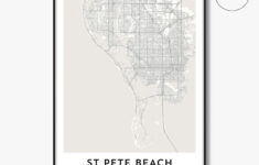 Map Of St Pete Beach Print, St Pete Beach Map Gift, St Pete Beach with regard to Map of St Pete Beach Fl
